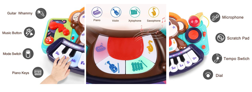 اسباب بازی موزیکال ارگ میمونی هولی تویز Huile Toys3137