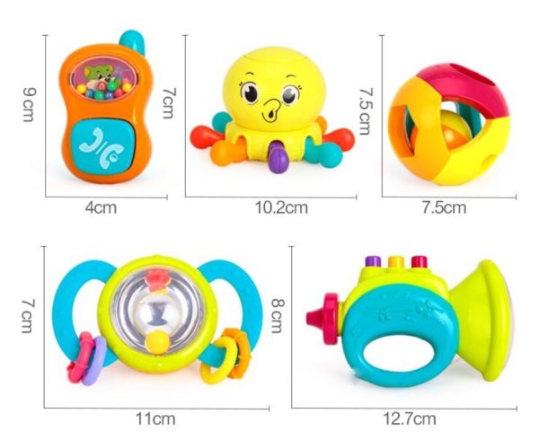 جغجغه و دندان‌گیر هولی تویز  939 - 10 عددی Huile Toys - Image 3