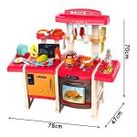 کیت آشپزخانه و اجاق گاز اسباب بازی با شیر آب و بخار مدل Kitchen 713 - تصویر 6
