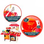 کیت آشپزخانه و اجاق گاز اسباب بازی با شیر آب و بخار مدل Kitchen 713 - تصویر 5