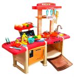 کیت آشپزخانه و اجاق گاز اسباب بازی با شیر آب و بخار مدل Kitchen 713 - تصویر 2
