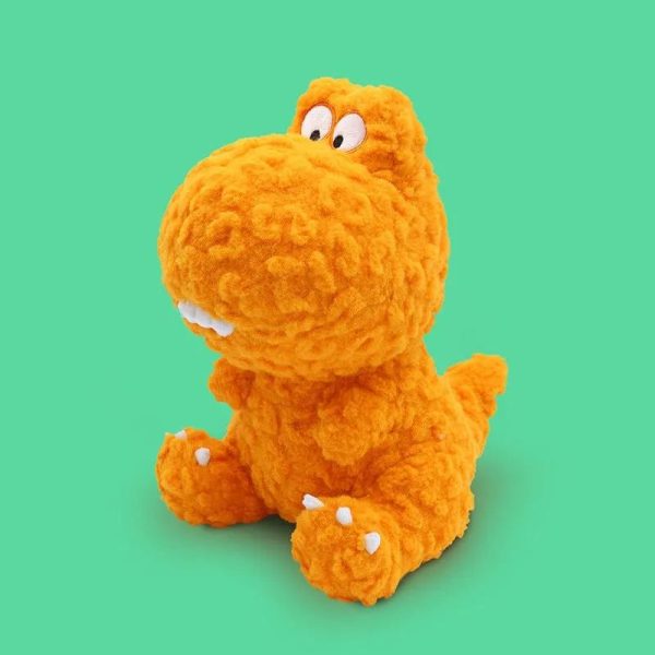 عروسک دایناسور رنگی  40 سانتی نارنجی - Image 1