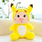 عروسک خوک با لباس پیکاچو 45 سانتی