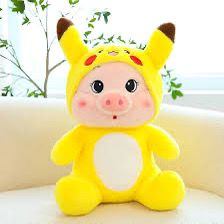 عروسک خوک با لباس پیکاچو 55 سانتی