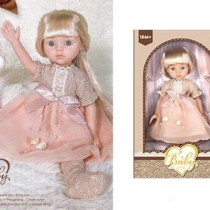 عروسک بی بی ۵۰ سانتی با لباس صورتی 235