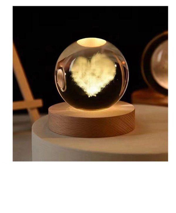 گوی شیشه ای لیزری 8 سانتی - طرح قلب - Image 1