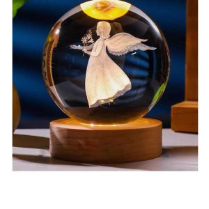 گوی شیشه ای لیزری 10 سانتی - طرح فرشته