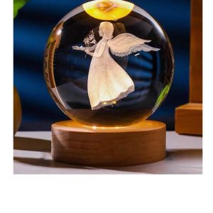 گوی شیشه ای لیزری 8 سانتی - طرح فرشته