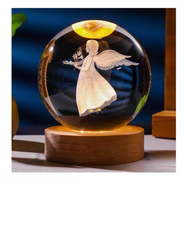 گوی شیشه ای لیزری 8 سانتی - طرح فرشته - Image 1