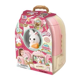 ست پزشکی حیوانات رنگ صورتی با خرگوش - کیف حیوانات