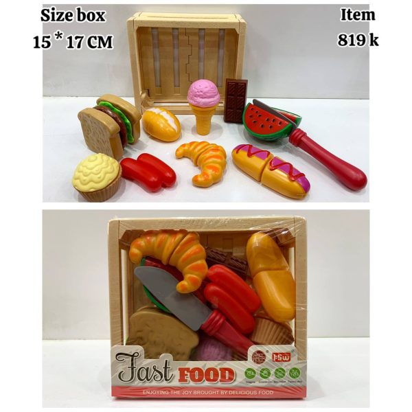 ست فست فود برشی با سبد چوبی - Image 1