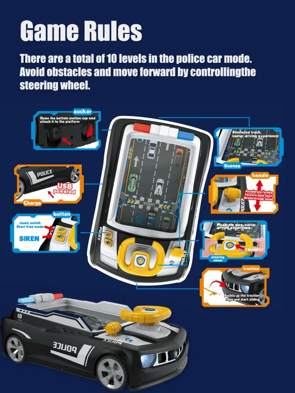 اسباب بازی مدل فرمان ماشین پلیس کد 6608 - Image 3