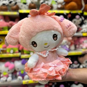 عروسک ملودی پاپیون به سر با لباس صورتی