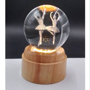 گوی لیزری چرخشی پایه طرح چوب دختران بالرین روی پا