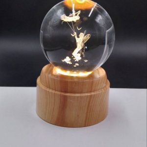 گوی لیزری چرخشی پایه طرح چوب فرشته روی تاب