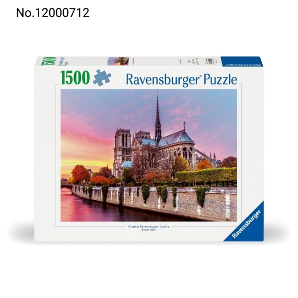 پازل رونزبرگر 1500 قطعه کلیسای نوتردام پاریس در غروب | معماری و منظره شهری - Image 1