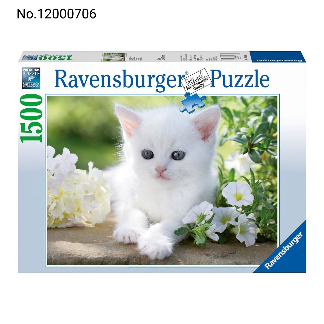 photo_2025-06-05_21-34-49 پازل رونزبرگر 1500 قطعه بچه گربه سفید در باغ | پازل حیوانات و طبیعت - تصویر 1