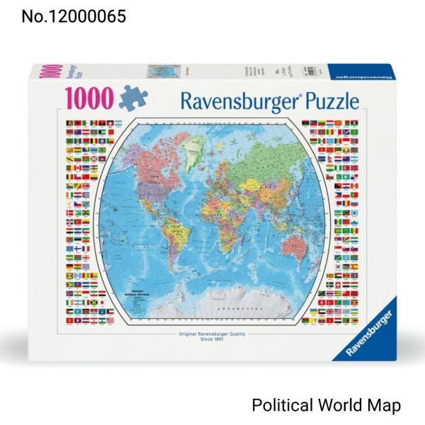 پازل رونزبرگر 1000 قطعه نقشه سیاسی جهان با پرچم کشورها (Political World Map) - Image 1