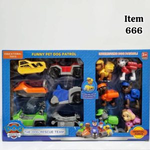 ست اکشن فیگور سگ نگهبان 6عددی باماشین 666