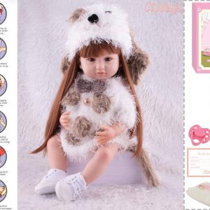 عروسک تمام سیلیکونی  هوشمند لباس سفید 5530