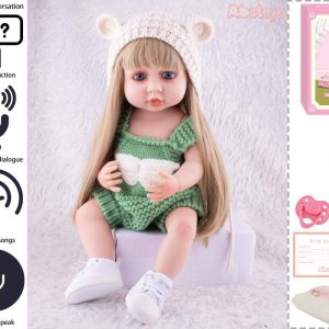 عروسک تمام سیلیکونی  هوشمند لباس سبز 5530