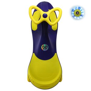 سه چرخه لوپ کار سرمه ای-زرد چرخ چراغدار loopcar