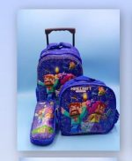 کوله پشتی چرخ دار طرح دار ماینکرافت 3 تیکه 6673 - تصویر 2