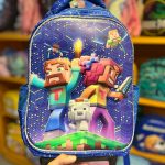 کوله پشتی چرخ دار طرح دار ماینکرافت  3 تیکه 6673