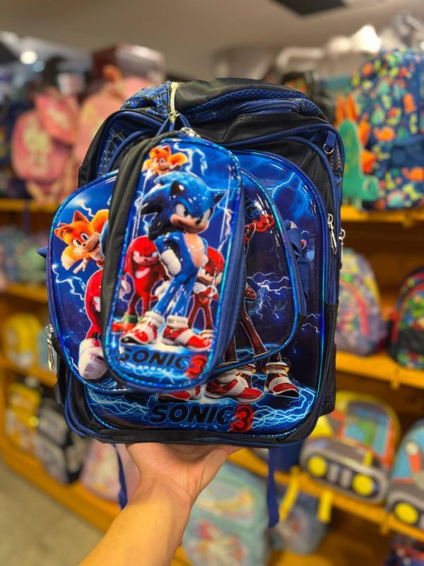 کوله پشتی طرح سونیک 3 تکه 6672 - Image 1