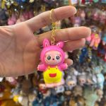 جاکلیدی اسکویشی کوچیک لبوبو صورتی