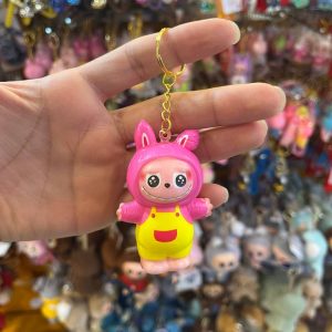 جاکلیدی اسکویشی کوچیک لبوبو صورتی