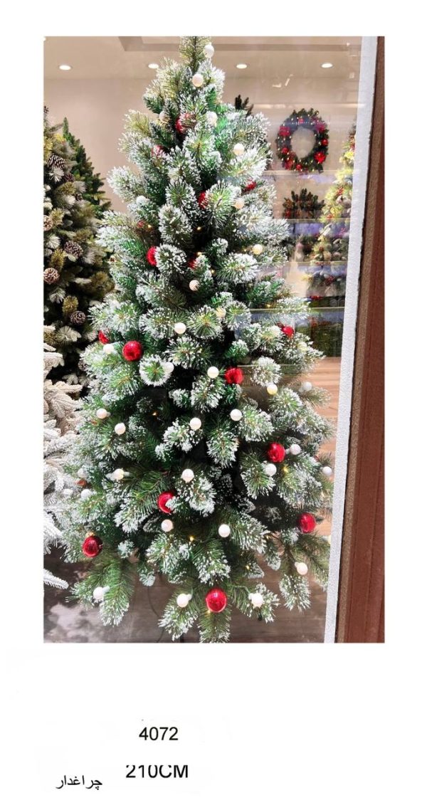 درخت کاج تزیینی  نوک برفی سوزنی 210 سانت 4072 - Image 1