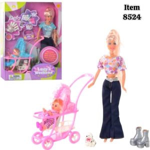 باربی دفا با کالسکه و نوزاد 8524