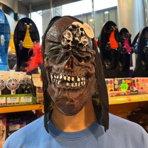 ماسک هالویین لاتکس تور دار طرح زامبی سر اسکلتی