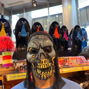 ماسک هالویین لاتکس تور دار طرح اسکلت دندون زرد