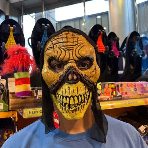 ماسک هالویین لاتکس تور دار طرح زامبی صورت زرد