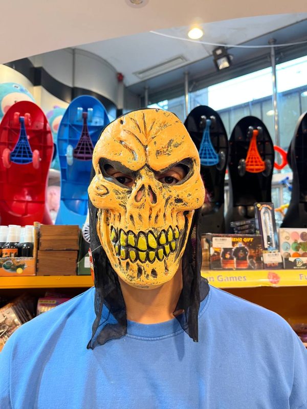 ماسک لاتکس تور دار طرح زامبی صورت تمام زرد - Image 1