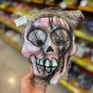 ماسک هالویین چشم رگی مو دار صورتی