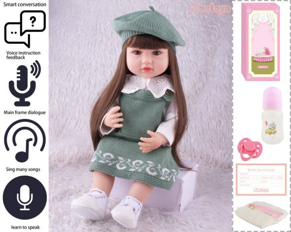 عروسک سلیکونی هوشمند لباس سبز 5530 - Image 1