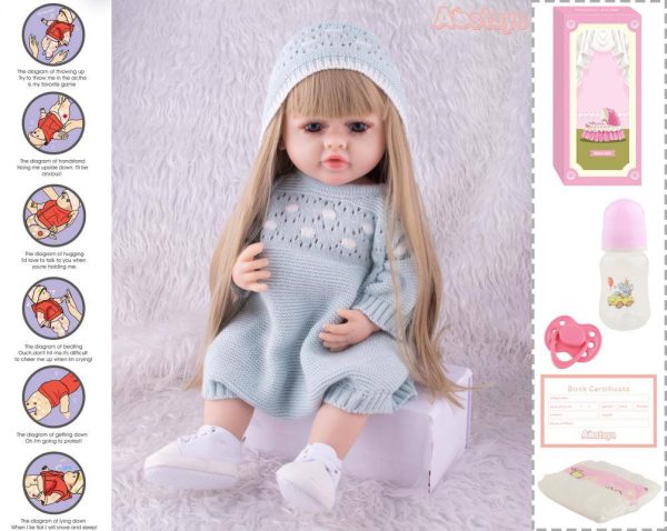 عروسک سلیکونی هوشمند لباس آبی 5530 - Image 1