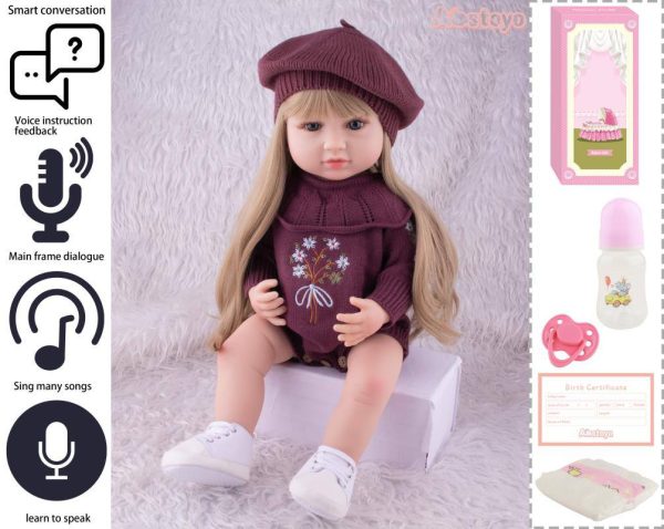 عروسک سلیکونی هوشمند لباس بنفش 5530 - Image 1