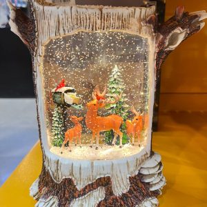 چراغ خواب دکوری طرح تنه درخت و گوزن4522