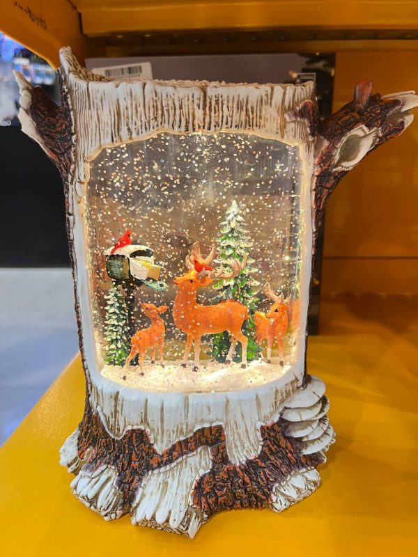 چراغ خواب دکوری طرح تنه درخت و گوزن4522 - Image 1