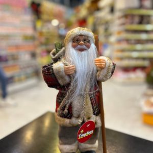 بابانوئل 30 سانت اورجینال طرح لباس چهارخونه