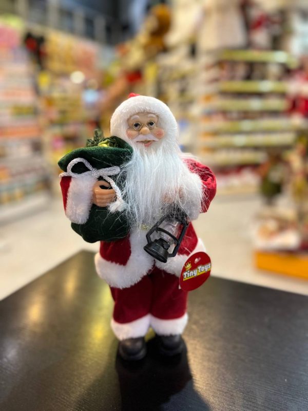 بابانوئل 30 سانت اورجینال طرح فانوس به دست - Image 1