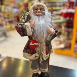 بابانوئل 45 سانت اورجینال طرح لباس چهارخونه