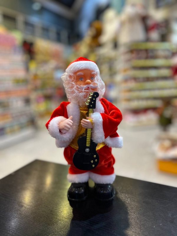 بابانوئل نوازنده 30 سانت (رقصنده) طرح گیتار بدست - Image 1