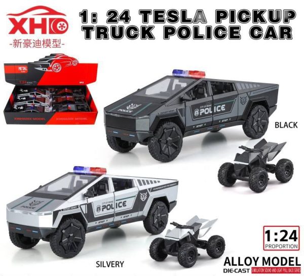 ماشین عقب کش فلزی تسلا پلیس با موتور 2469 - Image 1