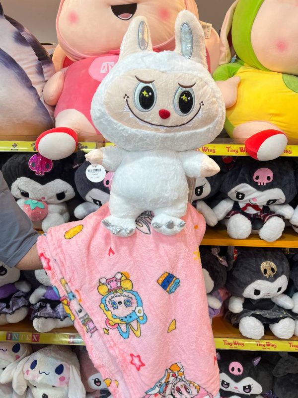 عروسک  پتویی لبوبوبالدار سفید - Image 1