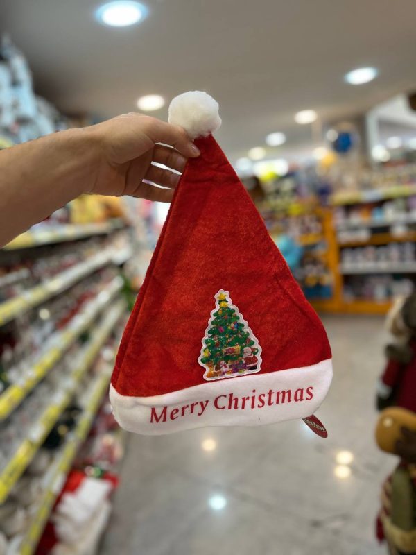 کلاه بابانوئل طرح دار چراغدار طرح درخت سال نو 4164 - Image 1